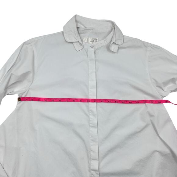 J.O.A. Womens White Tie Sleeve Button Up Oversized Wrap Work Shirt Sz M - Picture 12 of 15